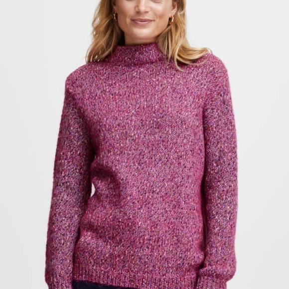 XL💖Fransa Mock Neck Knit Very Berry Sweater Pullover - Picture 4 of 8